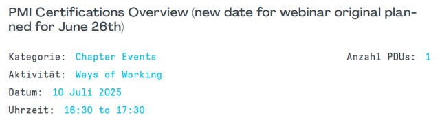 PMI Zertifizierungs-Überblick (PMI Austria Chapter)