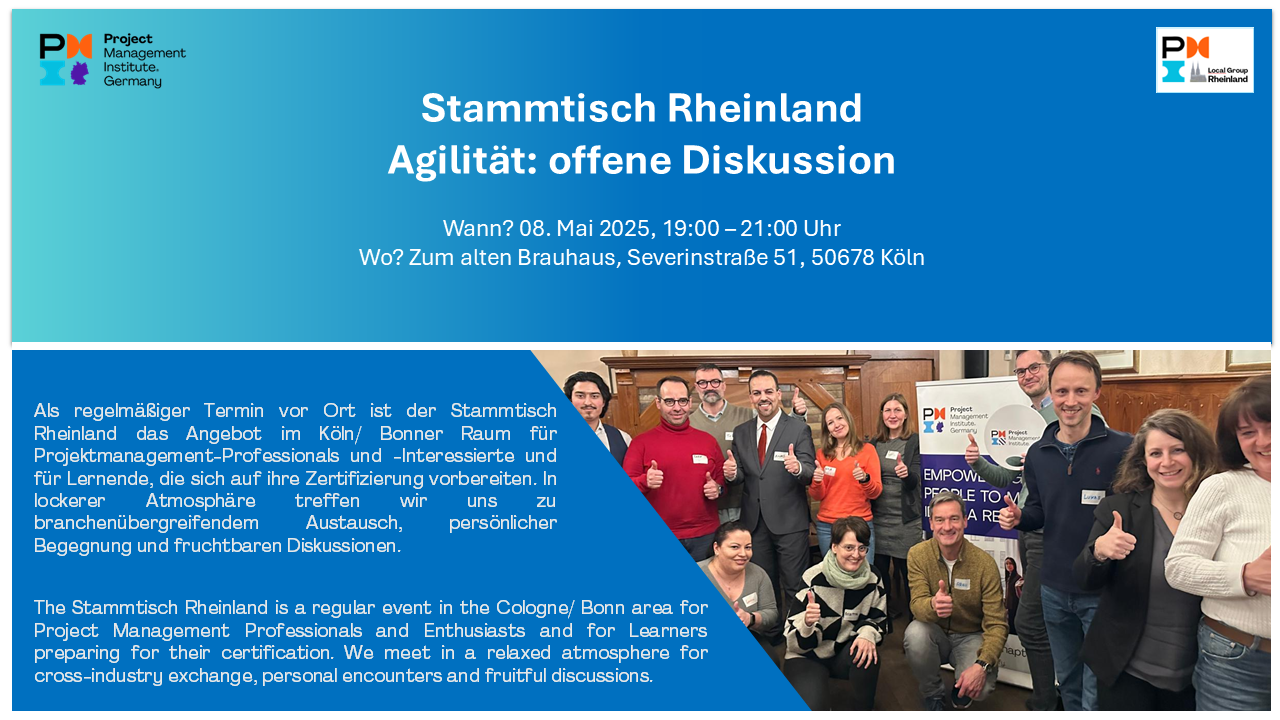 Stammtisch Rheinland: Agilität